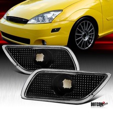 Fit 2000-2005 Ford Focus Black Side Marker Bumper Corner Signal Lights Lamps