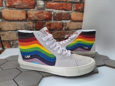 Vans Skate Sk8-Hi Top Pride Mens 13 White Rainbow LGBTQ+ Sneaker Parade Shoe