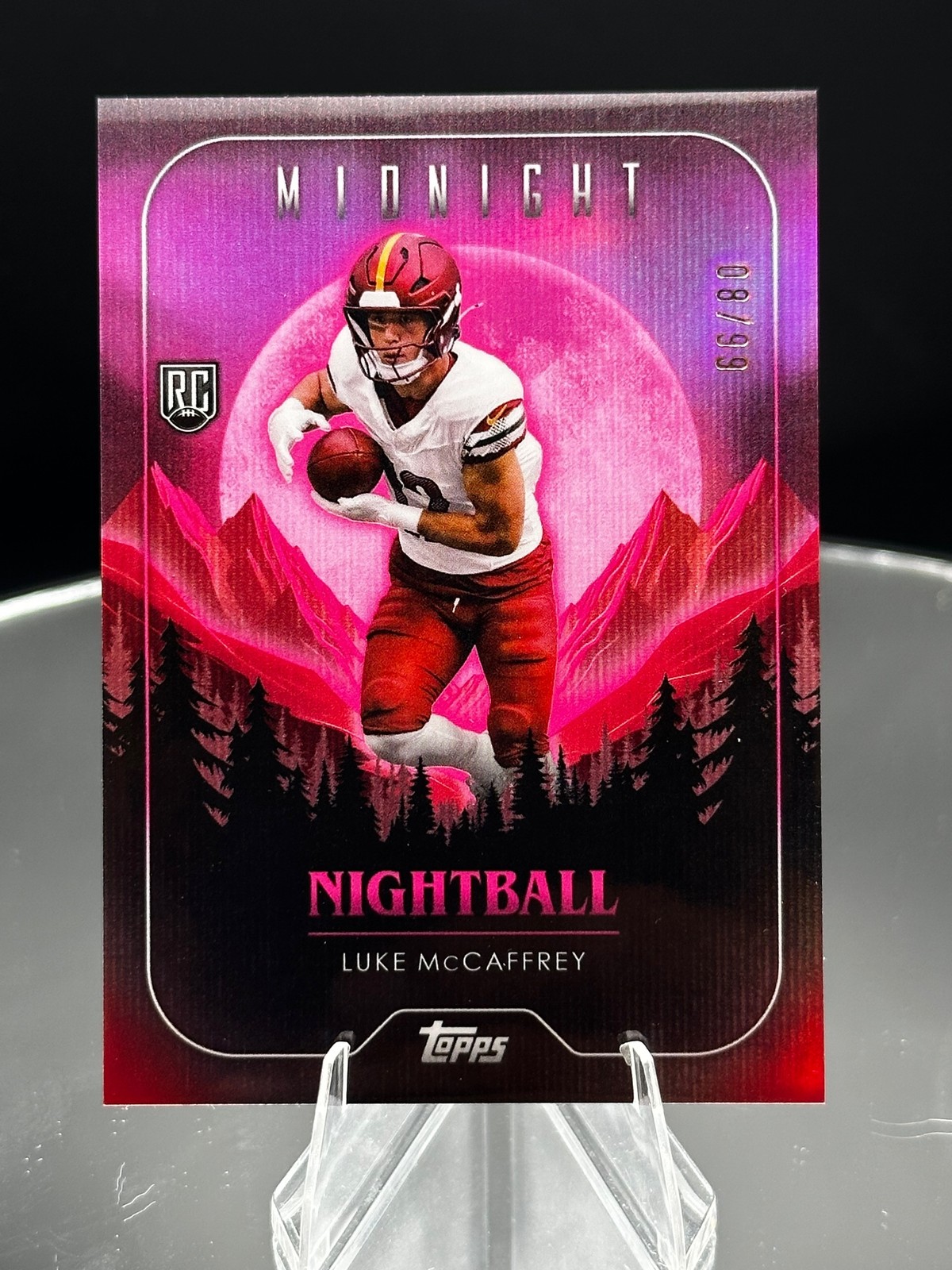 2024 Topps Midnight #NB-8 Luke McCaffrey Nightball Twilight #/99