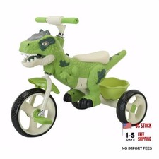 Dinosaur Kids Tricycle for Rider- Toddlers Kid Trike Bike Big Wheel with Green