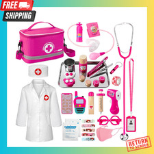 Doctor Kit for Kids Girls, 34 Pcs Kids Doctor Kit for Toddlers 3-5 with Medical