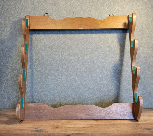 Vintage Display Wood Wall Mount Storage 4 Rifle Gun Rack 24”x 26”
