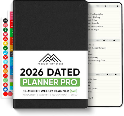 Dated, 2026 Planner, 5.8  X 8.3  - the #1 Productivity Planner to Achieve Your 2