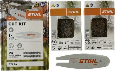 Stihl Cut Kit 1 Führungsschiene Light 10 cm/4'' + 2x Sägekette 1/4'' P Picco Micro