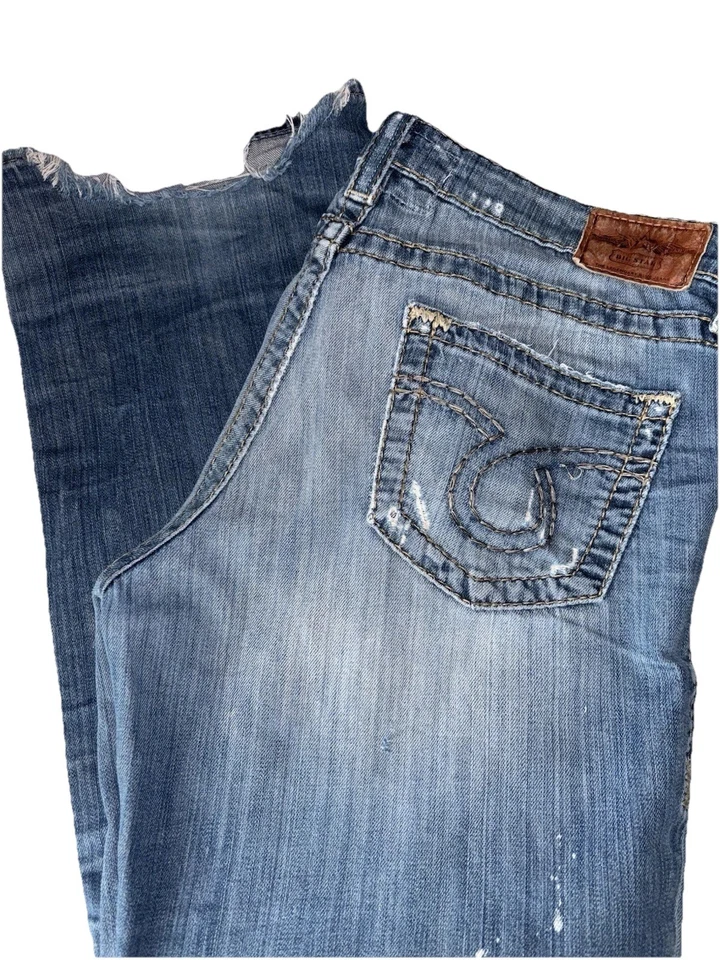 Jeans BIG STAR Miki Azul Denim Cremallera Elastizados Y2K Punto Grueso Para Hombres 31R Dobladillo Crudo Foto 4 de 4