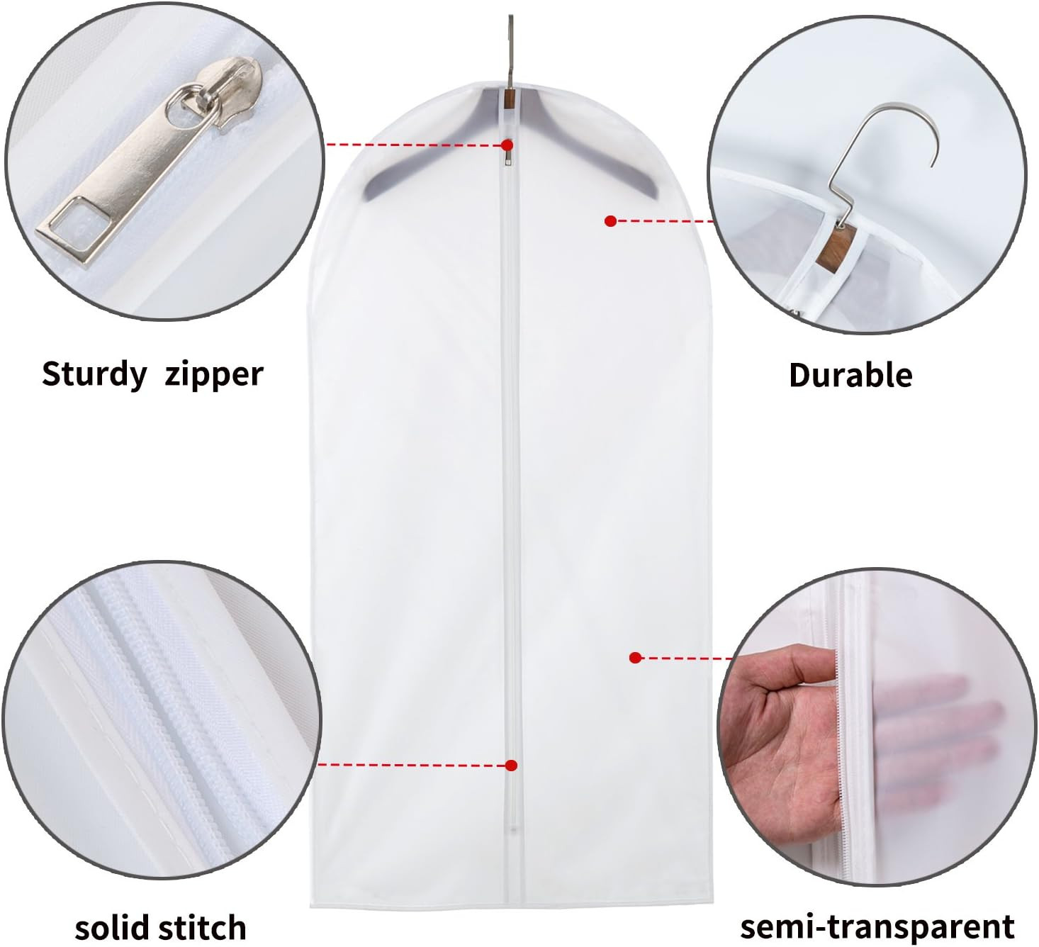 Clear Garment Bags for Dresses and Gowns - 24'' X 40'' (Set of 12)