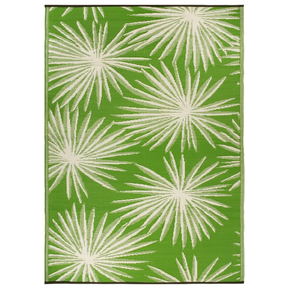 Alfombra de exterior Rugshop alfombra de plástico reversible tropical floral alfombra de exterior verde Foto 2 de 2