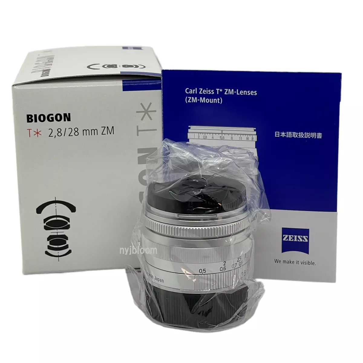 New Carl Zeiss BIOGON T * 28mm f2.8 ZM Mount Lens - SILVER - Made in Japan