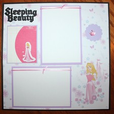 Disney Sleeping Beauty 12 x 12 premade scrapbook layout Handmade photo ready