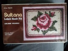 Vintage Sultana Latch Hook Kit   Classic Rose  20 X 27  New Sealed