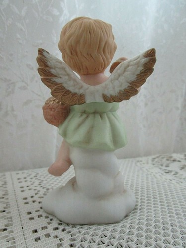 Home Interiors Precious Gift CHERUB Angel Green Dress Porcelain Figurine14034-01 - Picture 3 of 7