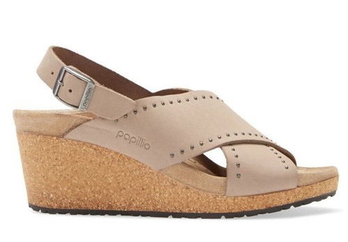 Birkenstock Pink Papillio Samira Rivets Earth Red Slingback Sandal 40 Wedges Regular (M, B 