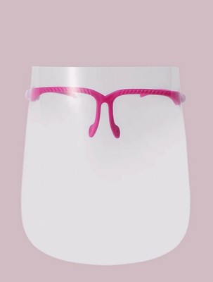 Face Shield With Glasses Reusable Washable Protection Cover One-Size 1PC PINK