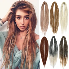 20" Thin 0.6cm Soft Double Ended Dreadlocks Synthetic Hair DE Dreads Extensions
