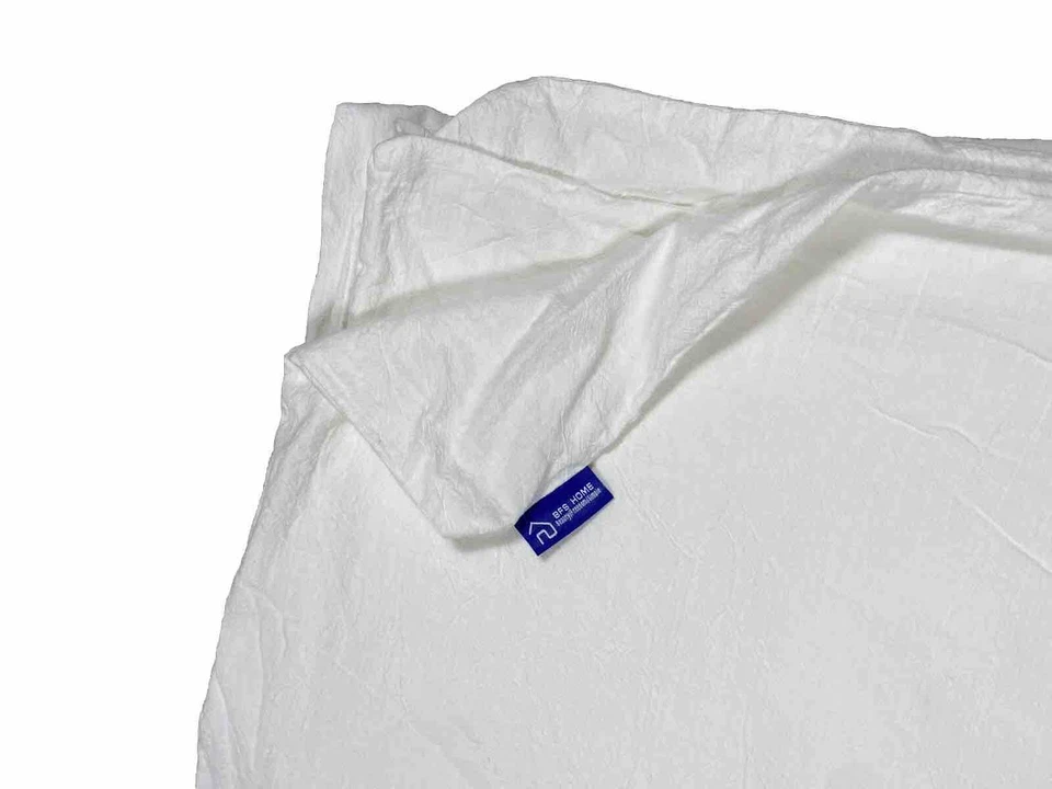 BFS Home Off White Duvet Cover Linen & Cotton Queen Size Bedding Solid Zippered - Image 2 of 4