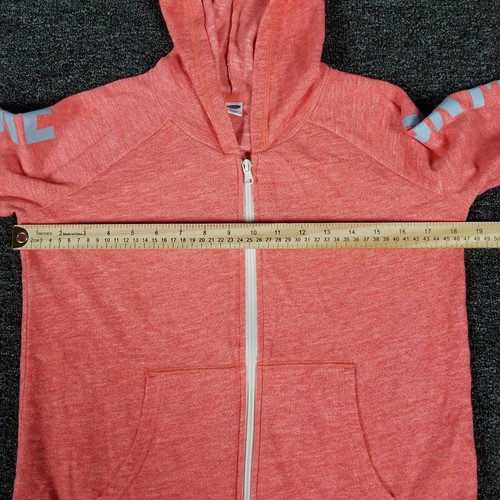 Old Navy Hoodie Girls XL 14 Pink Coral Full Zip Sunshine Spellout School Casual - Picture 4 of 11