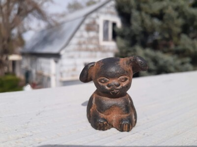 #ad EMBOSSED GRISWOLD quot;PUPquot; PUPPY DOG CAST IRON PAPERWEIGHT NOVELTY ADVERTISING $12.00