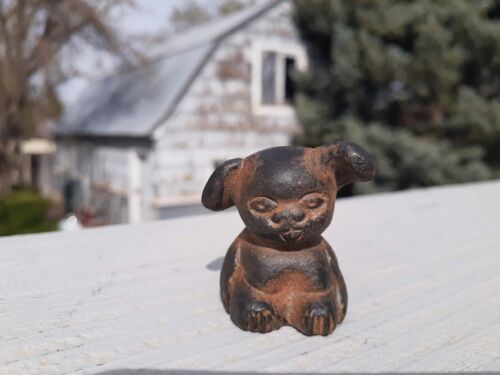 EMBOSSED GRISWOLD &#034;PUP&#034; PUPPY DOG CAST IRON PAPERWEIGHT NOVELTY ADVERTISING