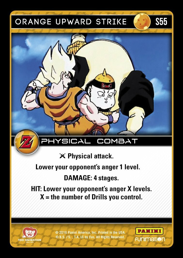 ドラゴンボールカード wy DBZ Dragon Ball Z TCG Panini Awakening S55 Orange Upward Strike | eBay