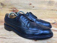 Vintage Florsheim Imperial Black Longwing 92604 Shoe V Cleat 5 Nail Pebble US 9B