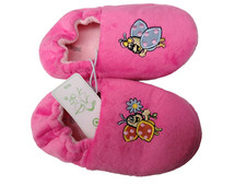 BNWT Little Girls Sz 9 Target Brand Cute Pink Fairy Bugs Elastic Back Slippers