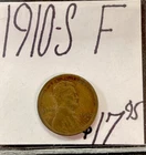 1910 S Lincoln Wheat Cent Penny (Fine) Condition ENN Coin & Cards
