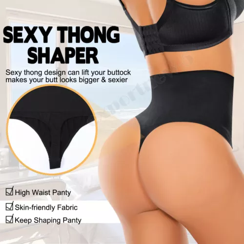 Women Body Shaper Thong G String High Waist Tummy Control Invisible Shapewear AU - Picture 7 of 32