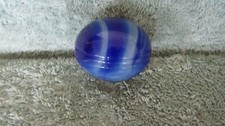 Vintage Glass Blue White Marble Swirl Slag Glass Gear Shift Knob Harley Rat Rod