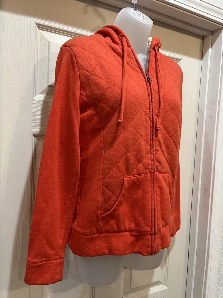 Толстовка с капюшоном Merona куртка оранжевый красный полностью с подкладкой теплый женский размер S - Изображение 3 из 4