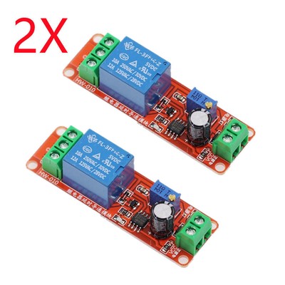 2PCS NE555 DC 12V Delay Relay shield Timer Switch Adjustable Module 0 To 10 S