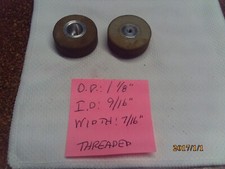  2 Used 1/24 Scale Slot Car Threaded 1/8" Axle Wheels with Sponge Tires