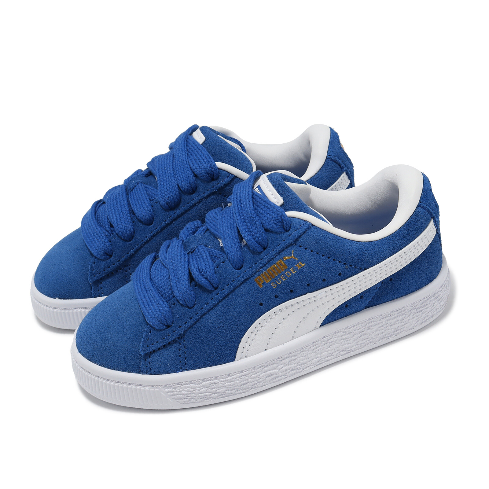 Повседневная обувь для детей дошкольного возраста Puma Suede XL PS Team королевского сине-белого цвета 396578-01