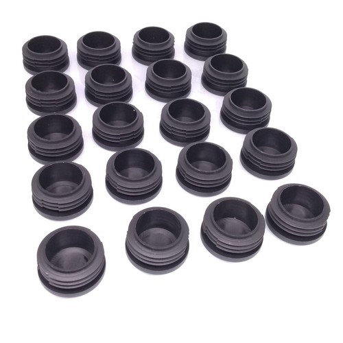 20pcs Round Plastic Black Blanking End Cap Caps Tube Pipe Inserts Plug Bung 38mm - Picture 1 of 4