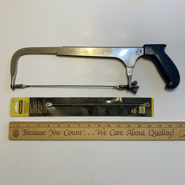 Craftsman USA Hacksaw With New Stanley Carbide Grit Rod Blade eBay