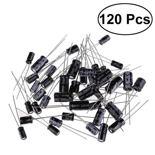 120PCS 12 Values 16V 25V 50V Metal Electrolytic Capacitors Assortment New