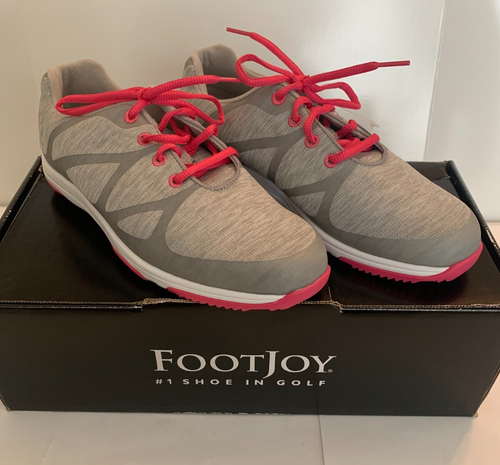 Footjoy FJ Leisure 92903 Womens 7 Wide Golf Shoes Gray W/pink Laces - NEW IN BOX - Picture 2 of 10
