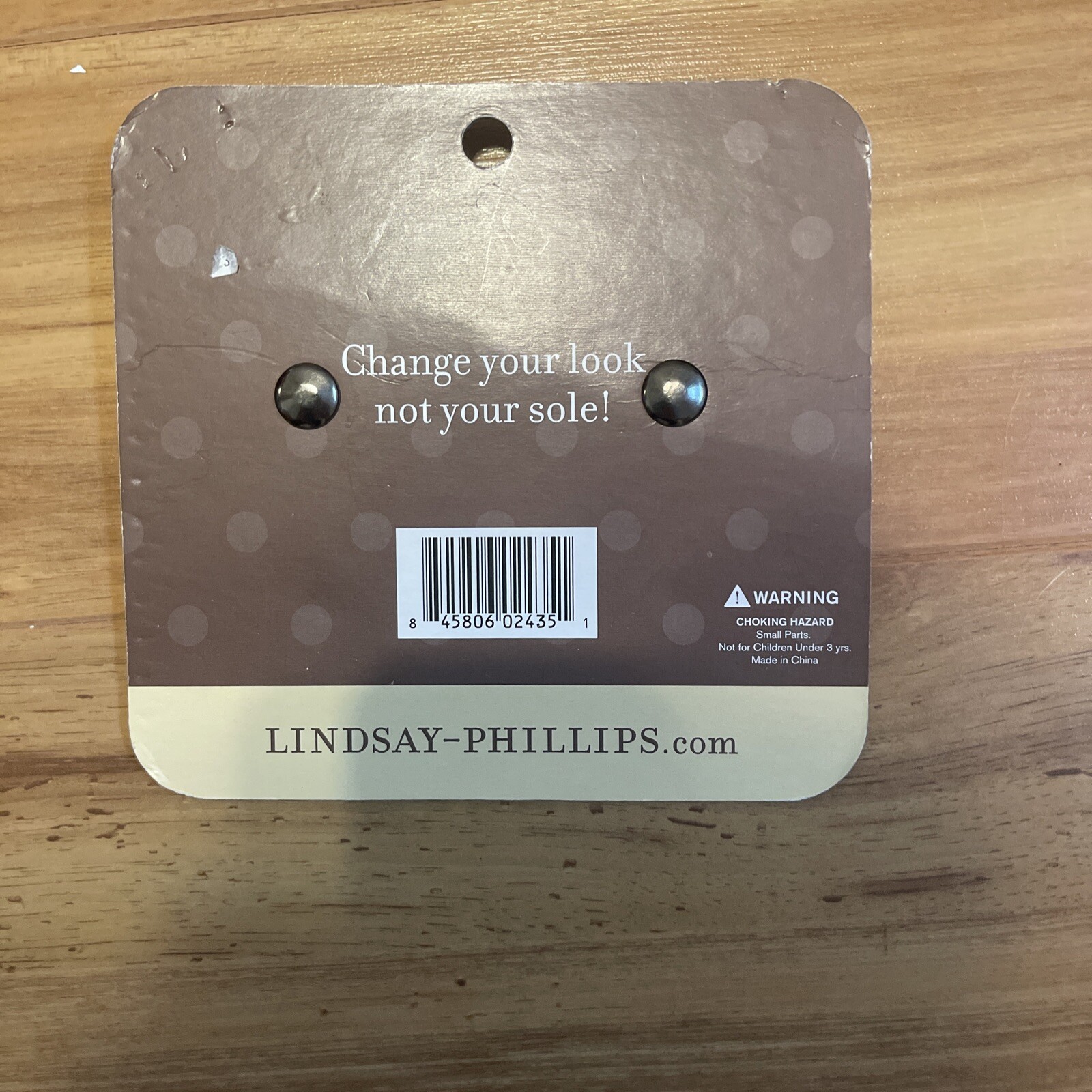 Lindsay Phillips Shoe Snaps Loni Round Beige And Gold. One Size Jewelry New