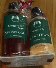 The Body Shop GINGER LILY 3pc Set Bath Crystals Body Lotion Bath Shower Gel New
