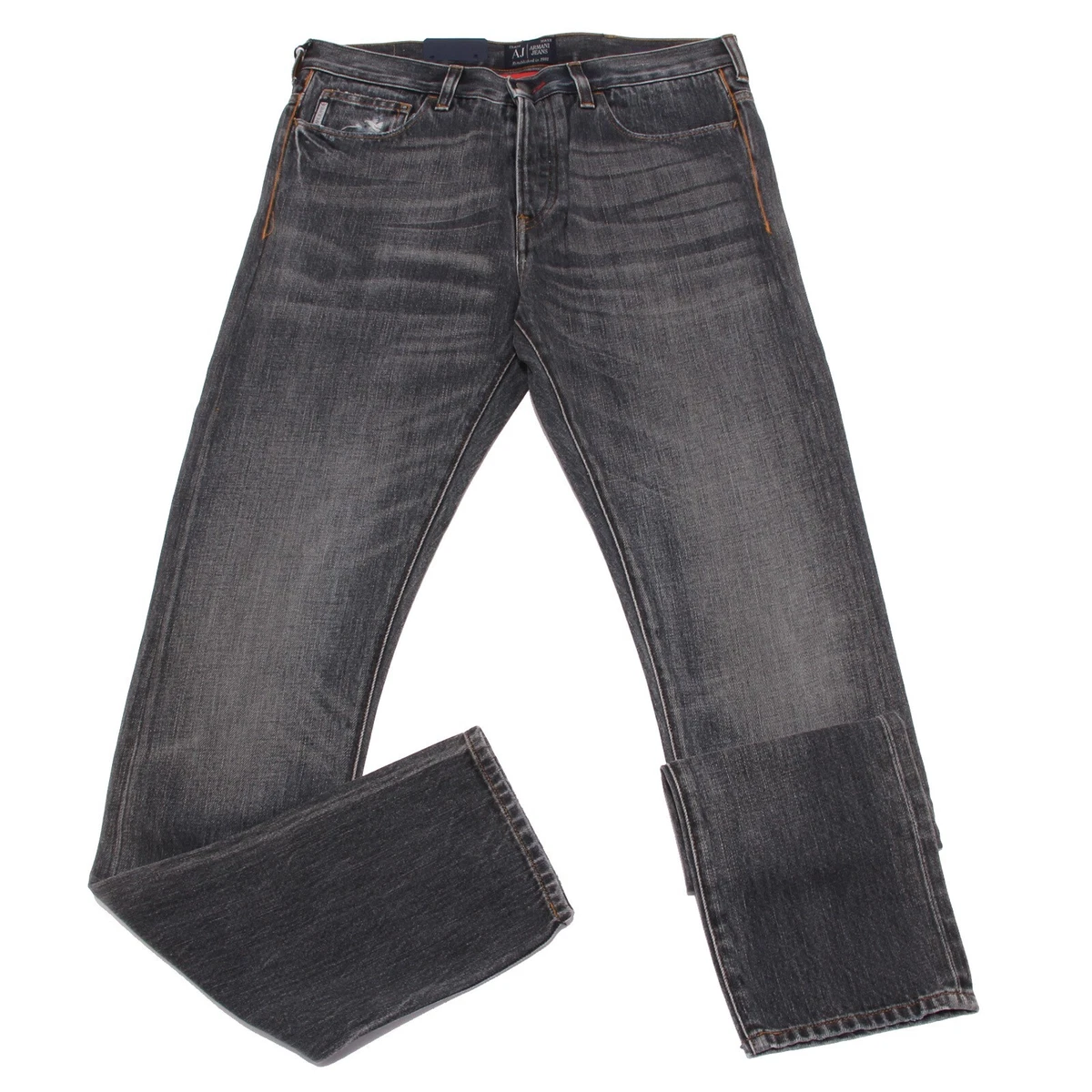 0692X jeans uomo ARMANI JEANS J16 grey denim trouser men eBay