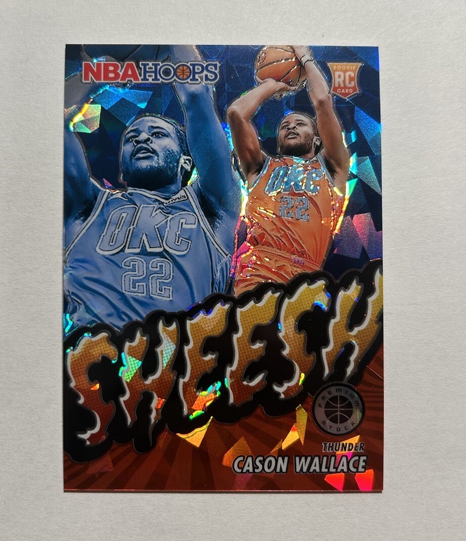 Cason Wallace-2023-24 Panini NBA Hoops Premium Stock #3 - Sheesh Red Ice  /99