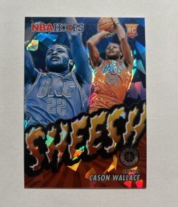 Cason Wallace-2023-24 Panini NBA Hoops Premium Stock #3 - Sheesh Red Ice  /99