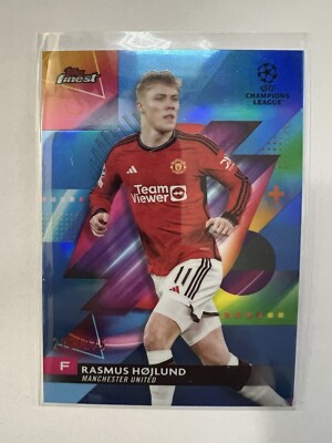 2023-24 Topps Finest UEFA Club Competitions - Sky Blue Refractor #101 Rasmus...