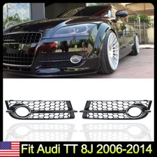 LH RH Fog Light Grille Cover Honeycomb For 2006-2014 Audi TT 8J Standard Bumper