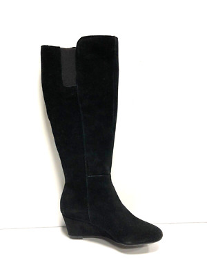 Anne Klein Alanna Womens Knee High Boots Black Suede US5 M