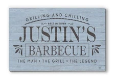 Custom Barbecue Sign - Solid Wood
