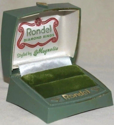 RONDEL-Celluloid Ring Presentation Box  Rocket Jewelry Box-Green-VTG-Plastic.