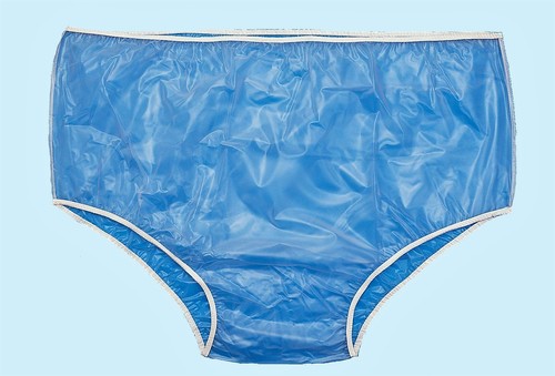 BLUE SOFT PVC PANTIES KNICKERS PULL 