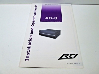 RTi AD-8 Installation and Operation Guide **GENUINE** (FREE SHIPPING) P25C