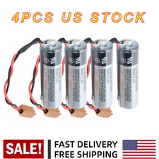 4x Backup Battery ER6V/3.6V 2400mAh PLC Battery Lithium Battery w/ Plug US NEW