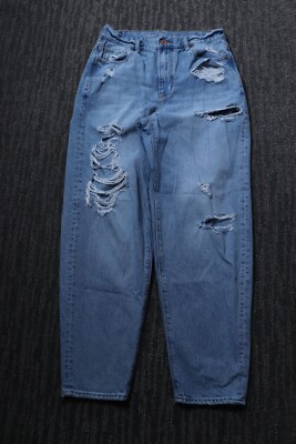 American Eagle Relaxed Mom Jean Distressed Denim Streetwear Retro Women's 4